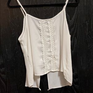 White crop top tank